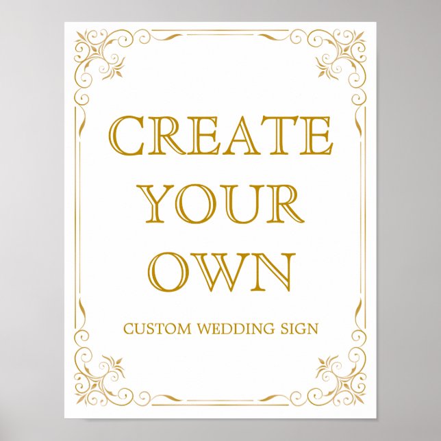 Create Your Own Wedding Sign | Modern Calligraphy (Front)