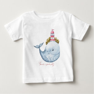 Create Your Own Whale Lighthouse Baby T-Shirt