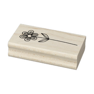 Create Your Own Whimsical Double Blossom Floral Rubber Stamp