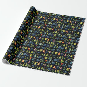 Create Your Own Whimsical Fantasy Cats Meadow Wrapping Paper