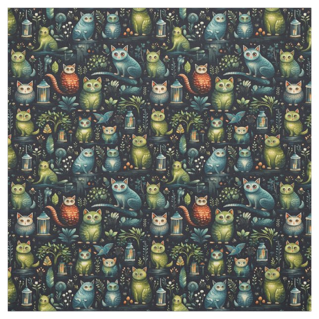 Create Your Own Whimsical Fantasy Lemurs Fabric (Swatch)