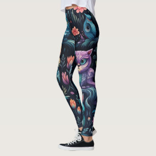 Create Your Own Whimsical Multicolored Cats Floral Leggings