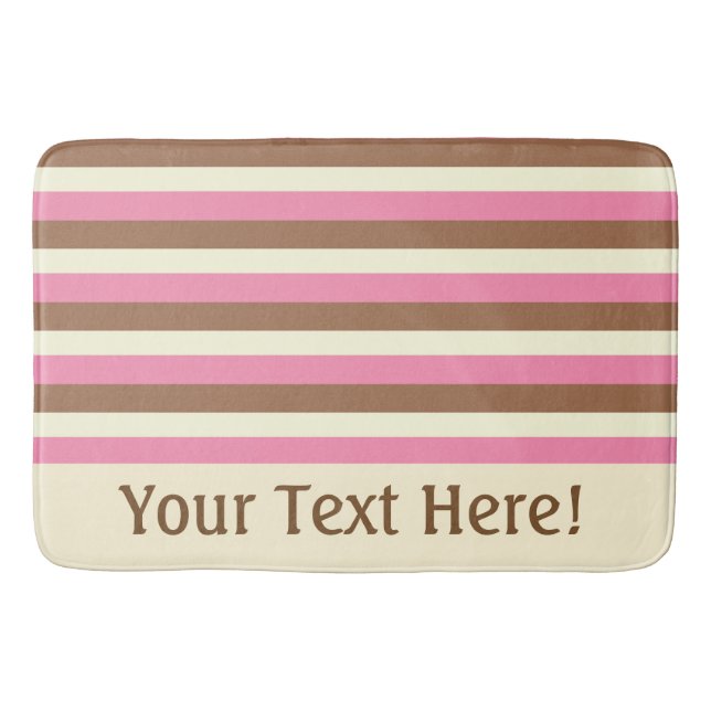Create Your Own - Whimsical Neapolitan Stripes Bath Mat (Front)