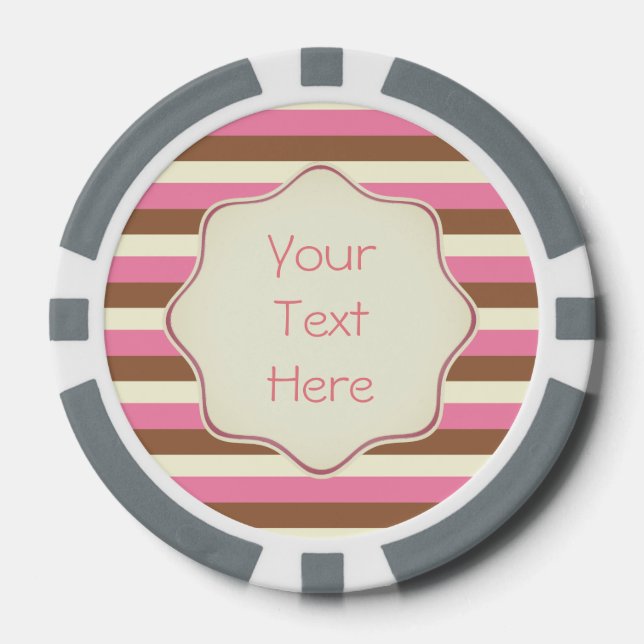 Create Your Own - Whimsical Neapolitan Stripes Poker Chips (Front)