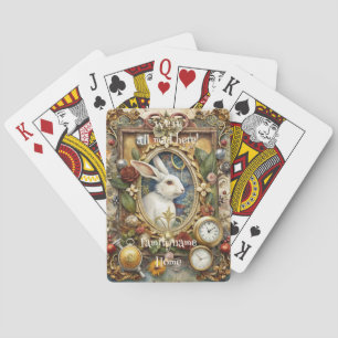 Create Your Own Whimsical White Rabbit Playing Cards