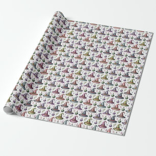 Create Your Own Whimsical Witch Hats Potions Wrapping Paper