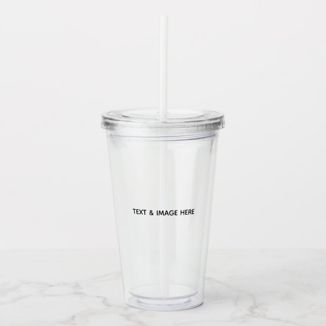 Create Your Own white Acrylic Tumbler (Front)