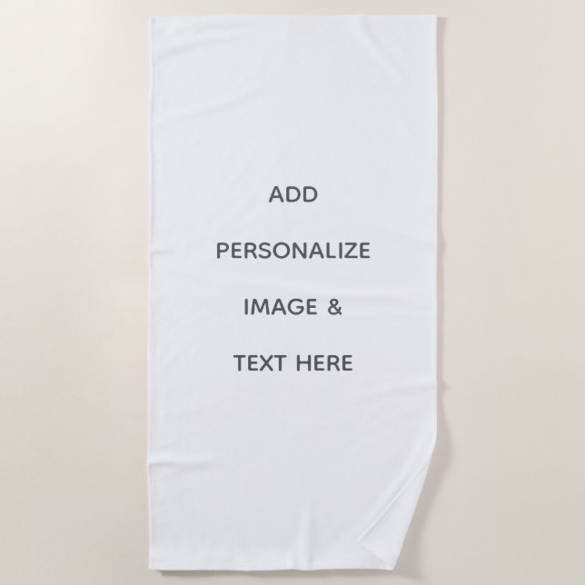 Create Your Own white  Beach Towel (Front)