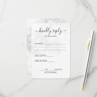 Create Your Own White Bokeh RSVP Card