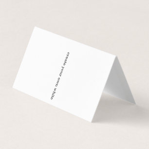 create your own white  business card