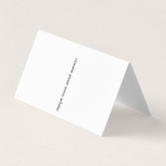 create your own white business card