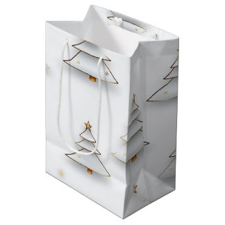 Create Your Own White Christmas Trees Medium Gift Bag