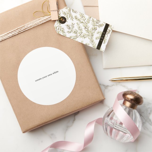 create your own white  classic round sticker (Gifting)