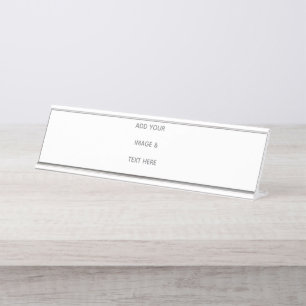 Create Your Own white  Desk Name Plate