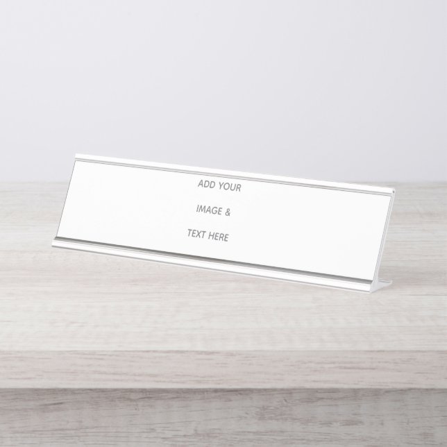 Create Your Own white  Desk Name Plate (Front)
