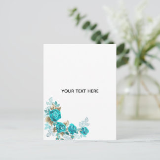 Create Your Own White Elegant Announcement Postcard
