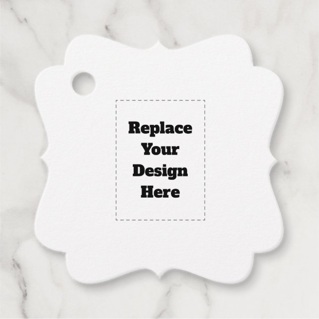 Create Your Own white  Favour Tags (Front)