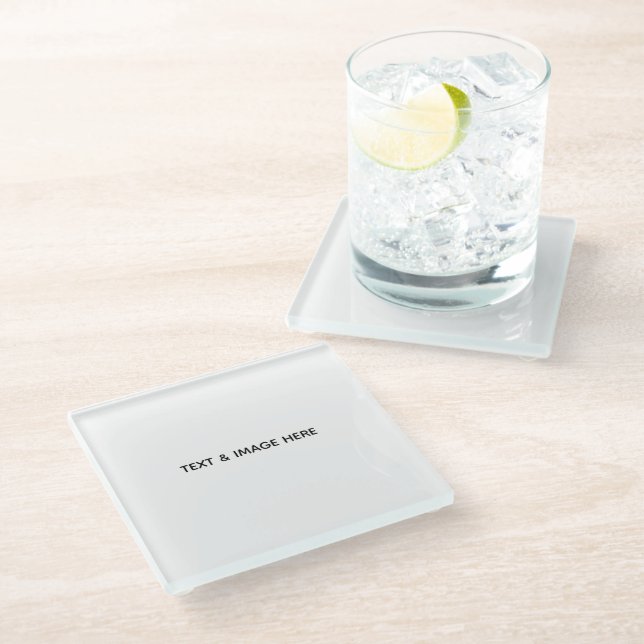 Create Your Own white Glass Coaster (Angled)