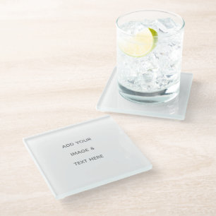 Create Your Own white Glass Coaster