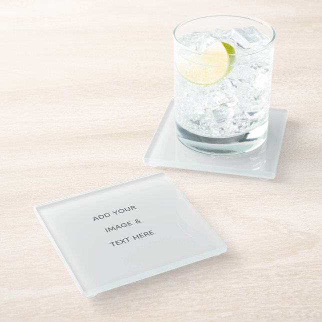 Create Your Own white  Glass Coaster (Angled)