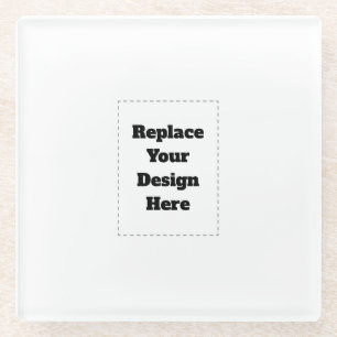 Create Your Own white Glass Coaster