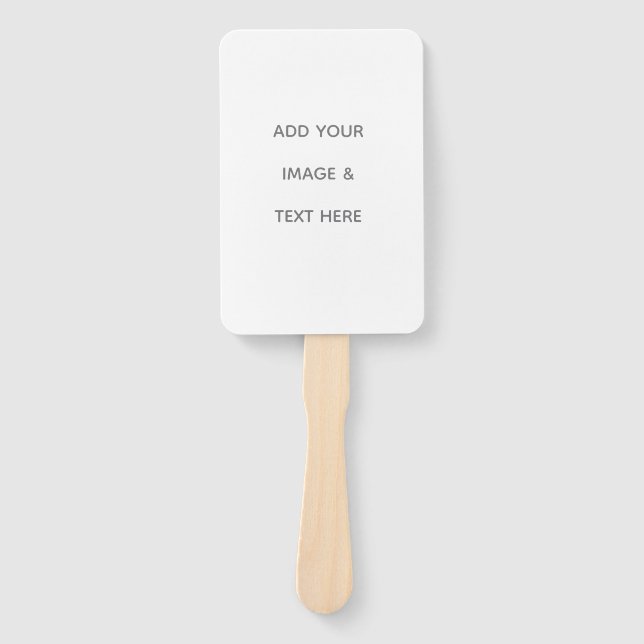 Create Your Own white  Hand Fan (Front)