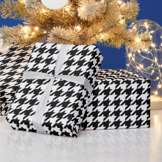 Create Your Own White Houndstooth Wrapping Paper