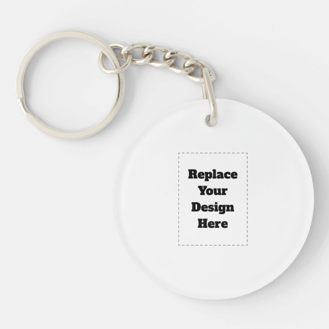 Create Your Own white  Key Ring (Front)