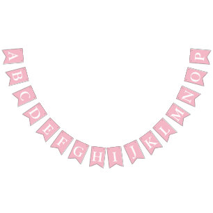 Create Your Own White Letter Pink Background Bunting