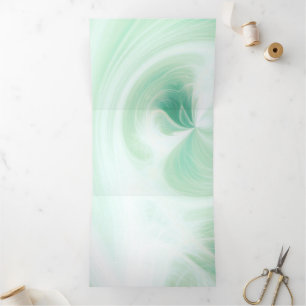Create Your Own White Light Swirls - Green Tri-Fold Invitation