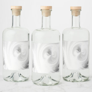 Create Your Own White Light Swirls - Grey Liquor Bottle Label