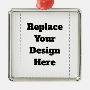 Create Your Own white Metal Ornament