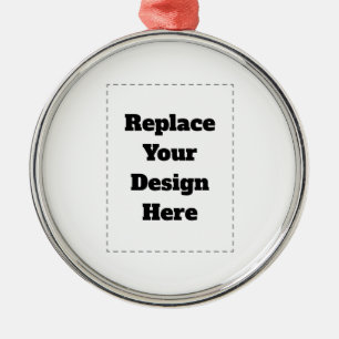 Create Your Own white Metal Ornament
