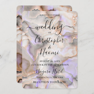 Create Your Own White Orange Marble Texture Invitation
