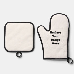 Create Your Own white Oven Mitt & Pot Holder Set
