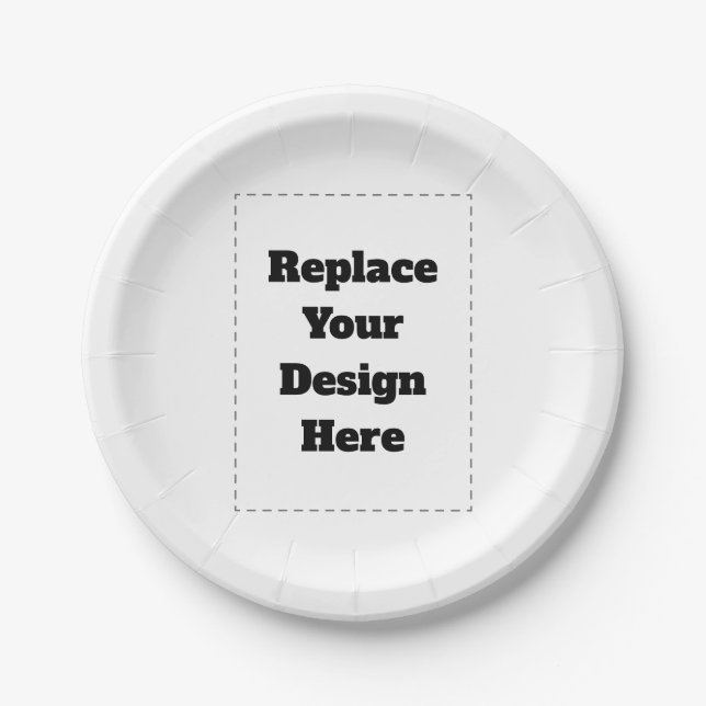 Create Your Own white  Paper Plate (Front)