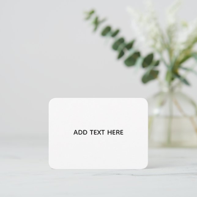 Create Your Own White  Place Card (Standing Front)