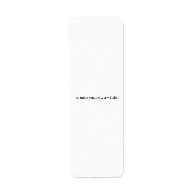 create your own white  return address label (Front)