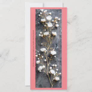 Create Your Own White Roses Grey Bookmark Card