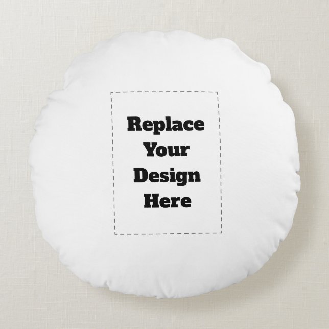 Create Your Own white  Round Cushion (Front)