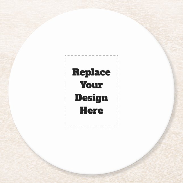 Create Your Own white  Round Paper Coaster (Front)