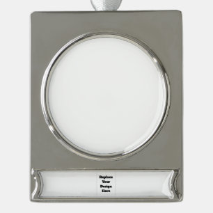 Create Your Own white Silver Plated Banner Ornament