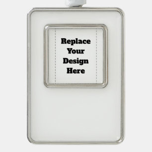 Create Your Own white  Silver Plated Framed Ornament