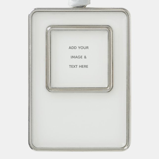 Create Your Own white  Silver Plated Framed Ornament (Front)