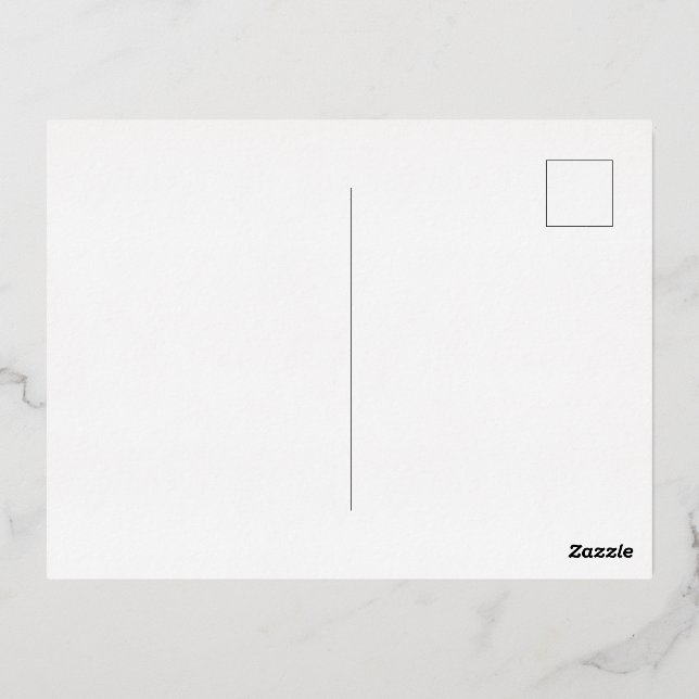 Create Your Own white simple Foil Holiday Postcard (Back)