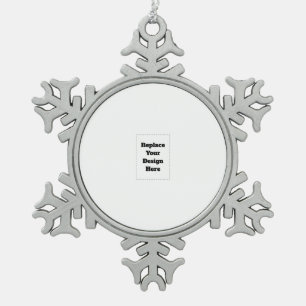 Create Your Own white  Snowflake Pewter Christmas Ornament