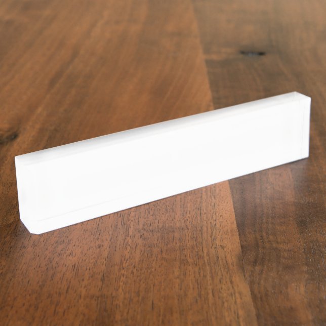 Create Your Own white solid Custom Desk Nameplate (Side)