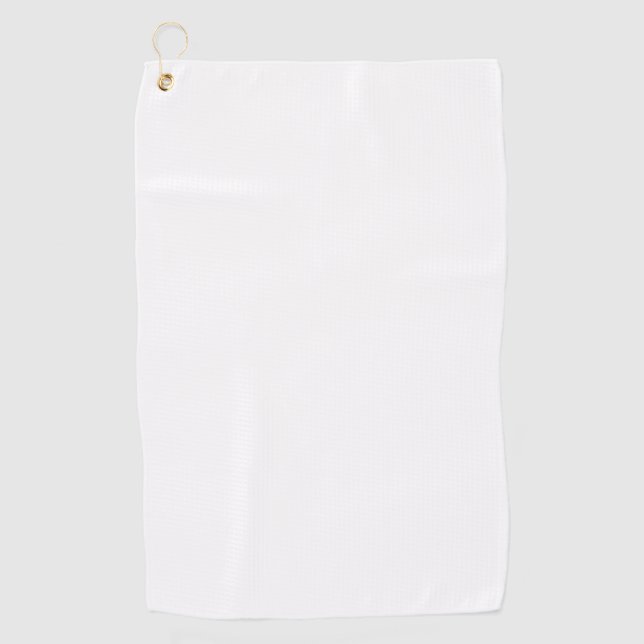 Create Your Own White Solid Custom Golf Towel (Front)