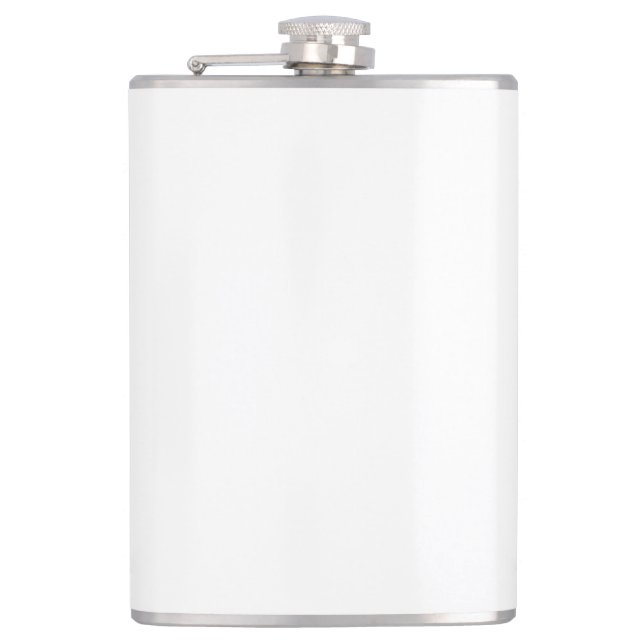 Create Your Own White Solid Custom Hip Flask (Front)