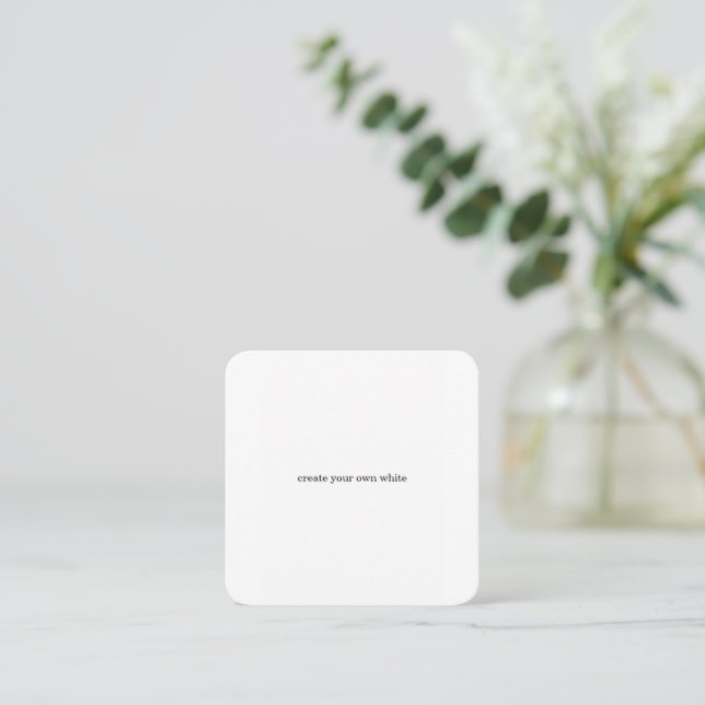 create your own white  square business card (Standing Front)